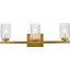 Cassie 3 Lights Bath Sconce In Brass With Clear Shade