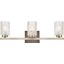 Cassie 3 Lights Bath Sconce In Satin Nickel With Clear Shade