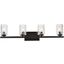 Cassie 4 Lights Bath Sconce In Black With Clear Shade
