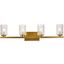 Cassie 4 Lights Bath Sconce In Brass With Clear Shade