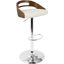 Cassis Mid-Century Modern Adjustable Barstool With Swivel In Walnut And Cream Faux Leather