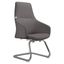 Celeste Series Guest Office Chair In Grey Leather