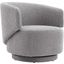 Celestia Boucle Fabric Fabric And Wood Swivel Chair In Light Gray