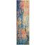 Celestial Blue And Yellow 8 Runner Area Rug
