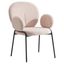 Celestial Boucle Dining Arm Chair In Beige