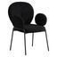 Celestial Boucle Dining Arm Chair In Black