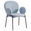 Celestial Boucle Dining Arm Chair In Blue