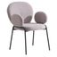 Celestial Boucle Dining Arm Chair In Grey