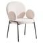Celestial Boucle Dining Arm Chair In White