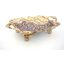 Ceramic Gold Plated Plate With Diamond Incrustation 16.5 X 10.6 X 4.2H