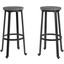 Challiman Antique Gray And Black Pewter Tone Bar Stool Set Of 2