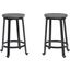 Challiman Antique Gray And Black Pewter Tone Counter Height Stool Set Of 2