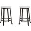 Challiman Vintage White And Black Pewter Tone Counter Height Stool Set Of 2