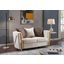 Chanelle Thick Velvet Fabric Upholstered Loveseat Made With Wood In Beige