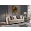 Chanelle Thick Velvet Fabric Upholstered Sofa Made With Wood In Beige