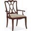 Charleston Upholstered Seat Arm Chair Set of 2 In Dark Brown