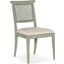 Charleston Upholstered Seat Side Chair Set of 2 In Beige