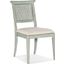 Charleston Upholstered Seat Side Chair Set of 2 In Light Blue