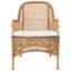 Charlie Rattan Accent Chair with Cushion in Natural