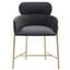 Charlize Velvet Dining Chair In Dark Grey And Gold