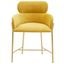 Charlize Velvet Dining Chair In Yellow And Gold