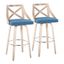 Charlotte 30 Inch Fixed Height Barstool Set of 2 In Chrome