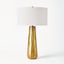 Chased Round Table Lamp In Antique Brass