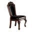 Chateau De Ville Side Chair Set of 2 In Black Synthetic Leather and Cherry