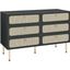 Chaucer 6-Drawer Compact Dresser In Black