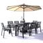 Chelsea 87 Inch Outdoor Dining Table with 8 Chairs and Cushions In Charcoal Black