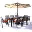 Chelsea 87 Inch Outdoor Dining Table with 8 Chairs and Cushions In Cherry Red