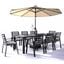 Chelsea 87 Inch Outdoor Dining Table with 8 Chairs and Cushions In Light Grey