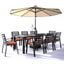 Chelsea 87 Inch Outdoor Dining Table with 8 Chairs and Cushions In Orange