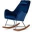 Chelsea Blue Velvet Fabric Rocking Chair