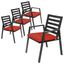 Chelsea Patio Dining Armchair Set of 4 In Cherry Red