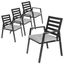 Chelsea Patio Dining Armchair Set of 4 In Light Grey