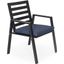 Chelsea Patio Dining Armchair with Removable Cushions In Charcoal Blue