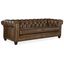 Chester Dark Wood Finished Tufted Stationary Sofa