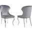 Cheyanne Upholstered Wingback Side Chair with Nailhead Trim Set of 2 In Chrome and Grey