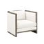 Chloe Lounge Chair In Ash Grey and Linoso Ivory