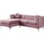 Chloe Pink Velvet Sectional Sofa Chaise With Usb Charging Port