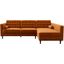 Christian Burnt Orange Sectional Sofa With Right Chaise