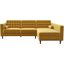 Christian Gold Velvet Sectional Sofa With Right Chaise
