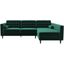 Christian Green Sectional Sofa With Right Chaise