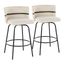 Cinch Claire 26 Inch Fixed Height Counter Stool Set of 2 In Black