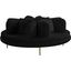 Circlet Velvet Round Sofa Settee In Black