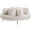 Circlet Velvet Round Sofa Settee In Cream