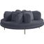 Circlet Velvet Round Sofa Settee In Grey