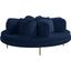 Circlet Velvet Round Sofa Settee In Navy