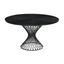 Cirque 54 Inch Round Black Wood and Metal Pedestal Dining Table